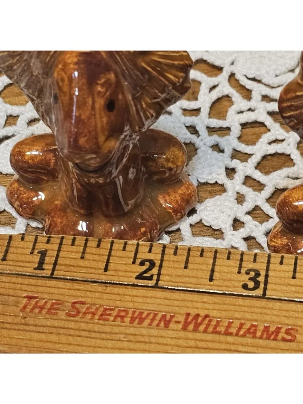 2 Ceramic MCM Lion Glazed Art Anthropomorphic Figurine Statement  Unique